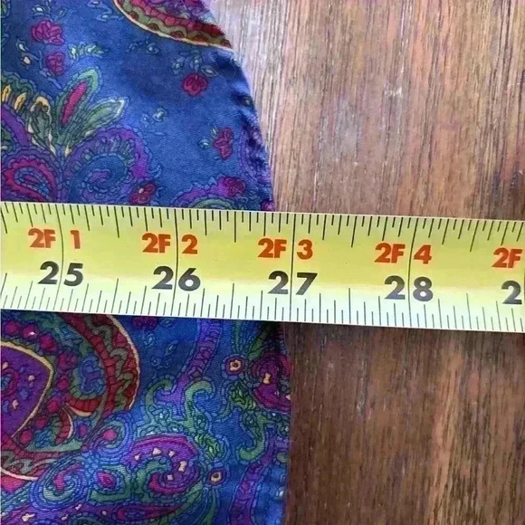 Womens Lauren Ralph Lauren Paisley Button Down Shirt Blouse Multi Color - Picture 8 of 15